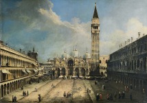 Giovanni Antonio Canal, llamado “Il Canaletto” (Venecia, 1697-1768). La plaza de San Marcos en Venecia, c. 1723-1724 (Piazza San Marco in Venice). &Oacute;leo sobre lienzo. 141,5 x 204,5 cm. Madrid, Museo Thyssen-Bornemisza.