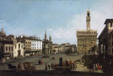 Bernardo Bellotto (Venecia, 1722-Varsovia, 1780). La Piazza della Signoria en Florencia, 1742 (The Piazza della Signoria in Florence), &Oacute;leo sobre lienzo. 61 x 90 cm. Budapest, Sz&eacute;pm&uuml;v&eacute;szeti M&uacute;zeum.