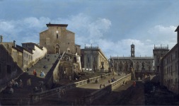 Bernardo Bellotto (Venecia, 1722-Varsovia, 1780). Santa Maria d’Aracoeli y el Capitolio en Roma, c. 1743 (Santa Maria d’Aracoeli and the Capitol, Rome). &Oacute;leo sobre lienzo. 86,4 x 148,6 cm. Petworth House, The Egremont Collection, adquirida en lugar de tasa de H. M.Treasury en 1957 y posteriormente transferida al National Trust. 