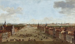 Antonio Joli (M&oacute;dena, 1700-N&aacute;poles, 1777). Vista de la calle de Alcal&aacute; en Madrid, 1754 (View of the Calle de Alcal&aacute;, Madrid). &Oacute;leo sobre lienzo. 81 x 139 cm. Colecci&oacute;n Duques de Alba. 