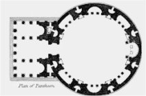 Dibujo de la planta del Pante&oacute;n, Roma