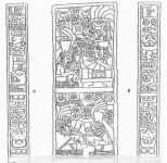 Dibujo de Javier Urcid de unas Tablillas con escritura zapoteca de Oaxaca,Galer&iacute;a del templo de los Danzantes, Monte Alb&aacute;n, Oaxaca, M&eacute;xico