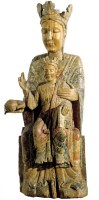 Virgen rom&aacute;nica (h.1200) maderra policromada, Col. MNAC