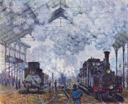 Claude Monet, Estaci&oacute;n Saint-Lazare, Llegada de un tren, 1877