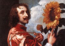 DYCK, Anton van, Autorretrato con un girasol