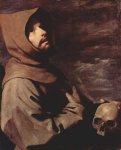 ZURBAR&Aacute;N, Francisco, San Francisco arrodillado con una calavera en las manos, 1658 (84 x 53 cm.), Alte Pinakothek, Munich, Alemania