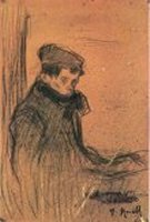 Isidre Nonell, Hombre con gorra, hacia 1895, dibujo a l&aacute;piz Cont&eacute;, color y pulverizado, 15 x10 cm. Col. L. de Caralt, Barcelona.