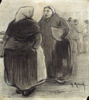 Isidre Nonell, ilustraci&oacute;n, ‘Genteta de barri’, pertenece a su serie “Escenas populares de Barcelona”. ‘La Vanguardia’, 28 de septiembre de 1894