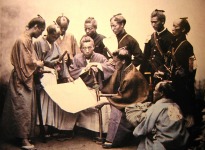 Samur&aacute;is del clan Satsuma, aliados con la facci&oacute;n imperial durante las Guerras del Boshin