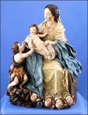 Virgen y el Ni&ntilde;o con San Juan Bautista, 1692, terracota policromada