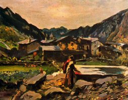 Joaquim Mir, Afores d'Andorra. &Oacute;leo sobre tela. 60 x 80 cm. Colecci&oacute;n particular, Barcelona