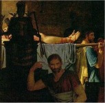 DAVID, Jacques-Louis,  Los lictores llevando a Bruto los cuerpos de sus hijos, 1789