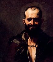 Jos&eacute; de Ribera, ‘Arqu&iacute;medes’ ("El fil&oacute;sofo sonriente"), 1630, Madrid. (Detalle)