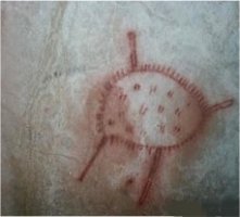 Ideomorfos circulares en la Sala de las Tortugas, Cueva de la Pileta