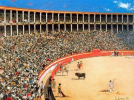 Plaza de toros de Barcelona, 1884. &Oacute;leo sobre lienzo, 53,7 x 72,4 cm. Barcelona, Museu de Montserrat.