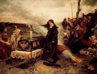 Do&ntilde;a Juana la loca acompa&ntilde;ando el cad&aacute;ver de Felipe el Hermoso, de Francisco Pradilla