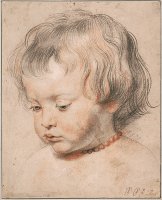 Peter Paul Rubens, Nicolas Rubens o Ni&ntilde;o con collar de perlas, hacia 1619 dibujo, 25’2 x 20’2 cm., Albertina, Vienna 