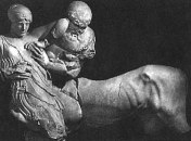 Templo de Zeus en Olimpia. Deidamia y centauro. Front&oacute;n Occidental 