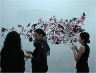 "Manchas de historia", Libardo Archila, Ang&eacute;lica Ort&iacute;z y Jorge Restrepo, Espacio de Arte Quir&oacute;n, Villavicencio, Colombia.  Foto de Jorge Restrepo, 2013