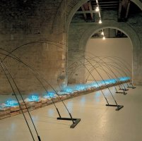 Mario Mertz , El r&iacute;o que aparece, 1986, col. privada