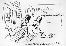 Caricatura sobre la pintura impresionista en la revista Charivari