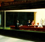 1942 'Nighthawks (Noct&aacute;mbulos)', &oacute;leo sobre lienzo, 76'2 x 144 cm.,  The Art Institute, Chicago [Detalle]