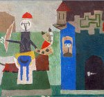 1950 ‘The Hero's Return’, oleo sobre lienzo, 35.6 x 52.1 cm. [Detalle]