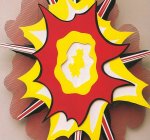 1964 Lichtenstein con algunas de sus obras