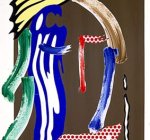 1986 ‘Brushstroke Head (untitled)’, pintura y papel pintado sobre tabla, 90.8 x 65.4 cm. [Detalle]