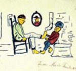 1901 'El callista' , l&aacute;piz grafito, acuarela y tinta sobre papel,  11,6 x 17,7 cm. [Detalle]