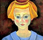 1919 Retrato de ni&ntilde;a, &Oacute;leo sobre papel, 34,8 x 27 cm. [Detalle]