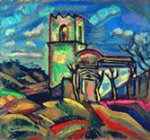 1917 Ermita de Sant Joan d'Horta, &Oacute;leo sobre cart&oacute;n, 52 x 57 cm.  [Detalle]