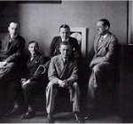  1928 Camille Go, Mir&oacute;, Hans Arp, E.L.T. Mesens y P.G. van Hecke