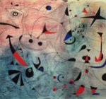 1940 La estrella matinal, T&eacute;mpera, gouache, huevo, &oacute;leo y pastel sobre papel, 38 x 46 cm. [Detalle]