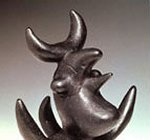 1946-49 P&aacute;jaro (lunar), bronce,  19 x 17 x 12,5 cm. [Detalle]
