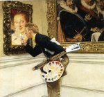 1955, 16 de abril,  El cr&iacute;tico de Arte,  ilustraci&oacute;n para la portada de "Saturday Evening Post". &Oacute;leo sobre lienzo, 100'5 x 92 cm.,  Stockbridge, MA, The Norman Rockwell Museum [Detalle]