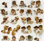 1952, 24 de mayo,Un d&iacute;a en la vida de un ni&ntilde;o,  ilustraci&oacute;n para la portada de "Saturday Evening Post". L&aacute;piz y acuarela,  Stockbridge, MA, The Norman Rockwell Museum [Detalle]