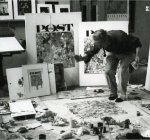1961,  Rockwell creando su propio "pollock"