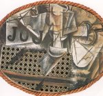 Naturaleza muerta con trenzado de regilla, Par&iacute;s, 1912 [Detalle]