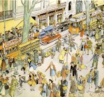 'Eln las ramblas' , l&aacute;piz grafito y acuarela sobre papel,  24 x 30 cm. [Detalle]