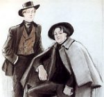 'Isidre Nonell y un amigo' , lcarb&oacute;n y &aacute;piz  sobre papel,  55 x 42 cm. [Detalle]