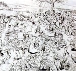 'Domingueros' , dibujo a tinta sobre papel,  33 x 46 cm. [Detalle]