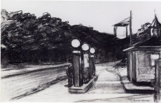 Edward Hopper, Estudio para Gas, Whitney Museum of American Art, 1940.