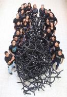 Performance Micelio: Perfomance colectivo "Micelio", Jorge Restrepo, foto de Jorge Espinosa, Zamorano, Honduras, 2012