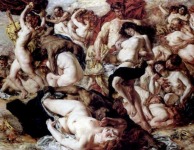 Auguste L&eacute;veque, Bacchanalia, &oacute;leo sobre lienzo, 96&times;127 cm. 