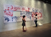 Bayrol Jim&eacute;nez, Recuerditos, 2011, serigraf&iacute;a, intervenci&oacute;n en el muro