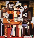PICASSO, Pablo, Tres m&uacute;sicos, 1921, Oleo sobre lienzo, 203 x 188 cm., Museo de Arte de Filadelfia