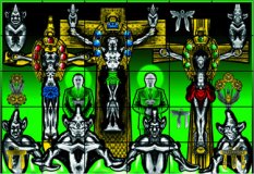 Gilbert & George , (LIFE from) DEATH HOPE LIFE FEAR 1984, A quadripartite picture, Tate. Purchased 1990