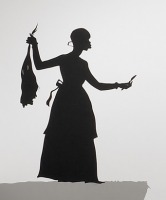 Detalle de la instalaci&oacute;n de Kara Walker, en la exposici&oacute;n del CAC M&aacute;laga (2008)