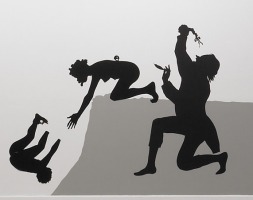 Detalle de la instalaci&oacute;n de Kara Walker, en la exposici&oacute;n del CAC M&aacute;laga (2008)